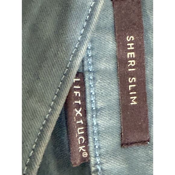 NYDJ Jeans Womens Sheri Slim Teal Blue Crop Stretch Lift Tuck Size 0 - Picture 4 of 5